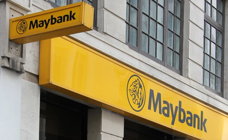 Yellow sign for Maybank