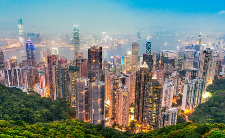 View of Hong Kong skyline