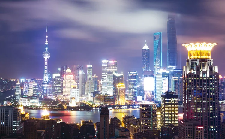 The much-transformed skyline of Shanghai