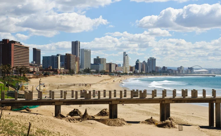 The beach in Durban in South Africa