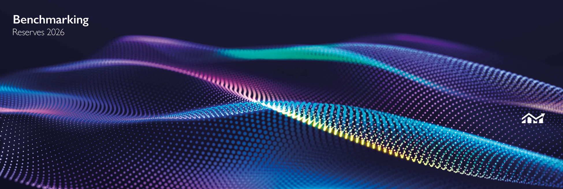 An abstract wave pattern of coloured dots