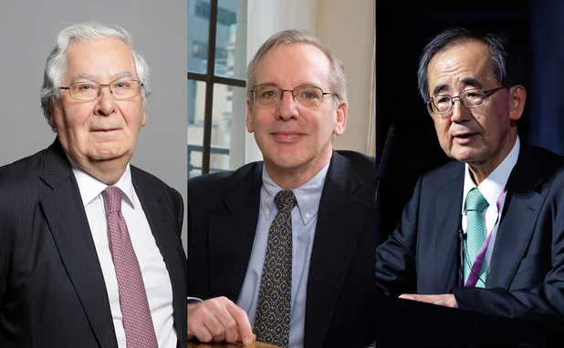 From left: Mervyn King, William Dudley and Masaaki Shirakawa