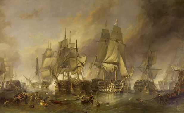 The Battle of Trafalgar by William Clarkson Stanfield