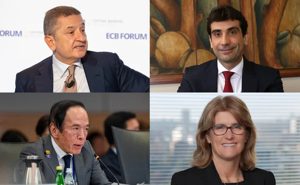 Clockwise from top left: Fabio Panetta, Gabriel Galípolo, Michele Bullock and Kazuo Ueda