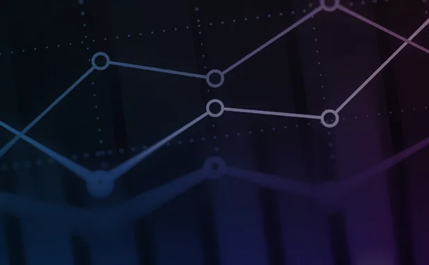 A graph in blue and purple