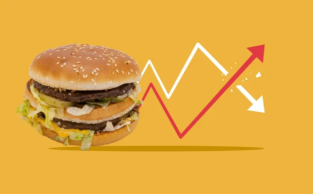 A Big Mac with a line graph