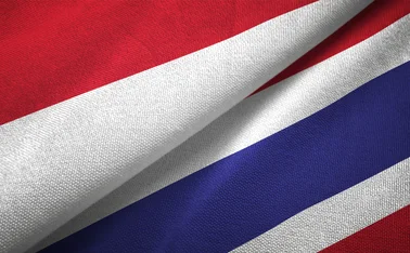 Indonesia and Thailand flags