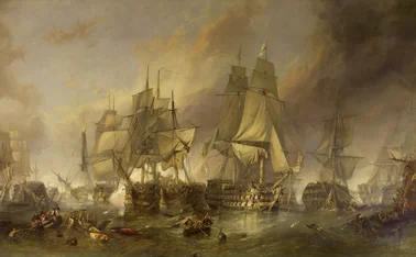 The Battle of Trafalgar by William Clarkson Stanfield