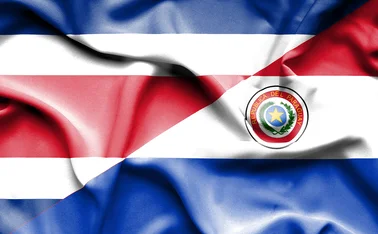 A montage of the flags of Costa Rica and Paraguay
