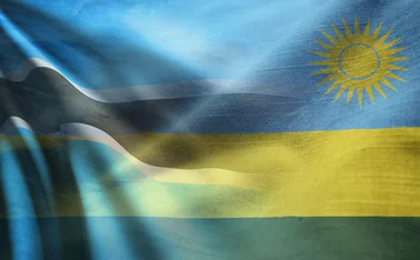 Botswana-Rwanda flags montage