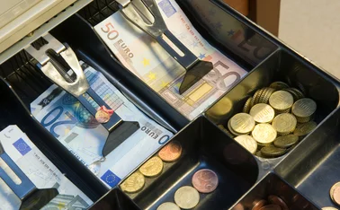 Cash drawer with euros