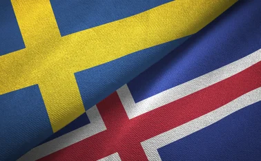 Iceland and Sweden flags