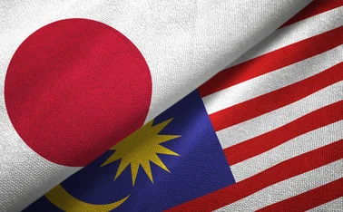 Japan and Malaysia flags