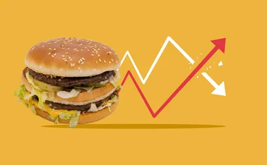 A Big Mac with a line graph