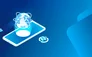 Digital illustration of a smartphone displaying a globe with currency symbols, representing global digital payments