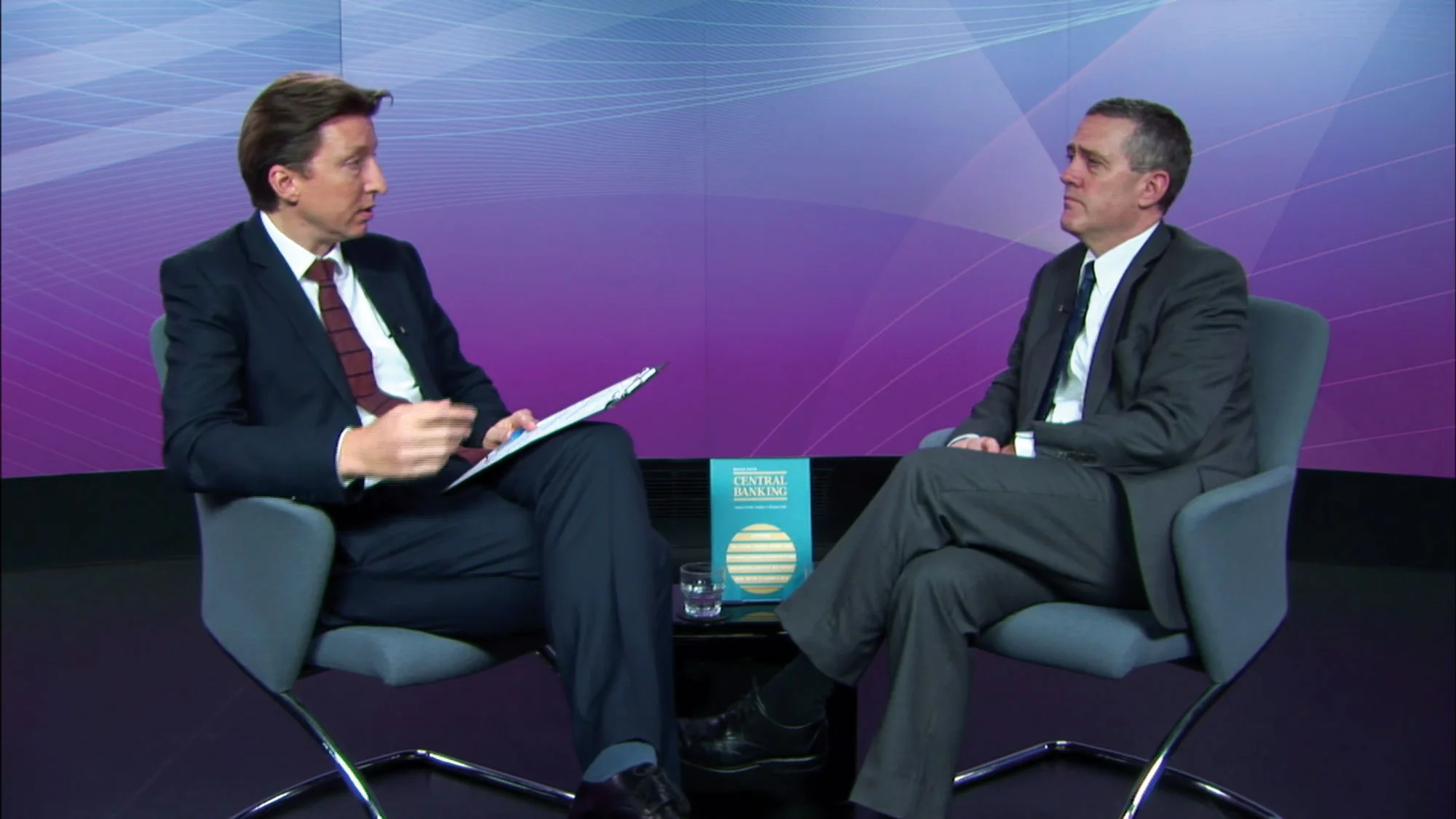 L to R: Central Banking’s Christopher Jeffery with James Bullard