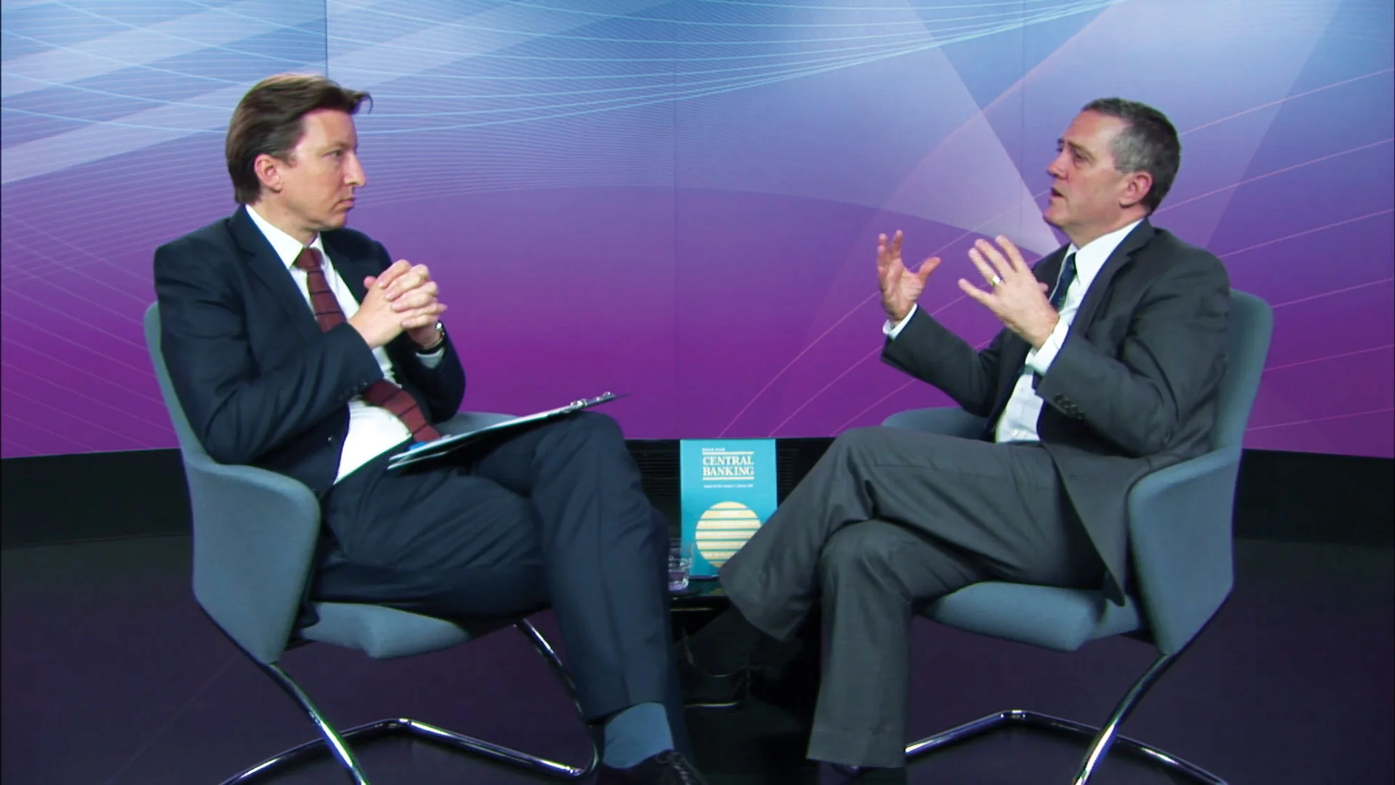 L to R: Central Banking’s Christopher Jeffery with James Bullard