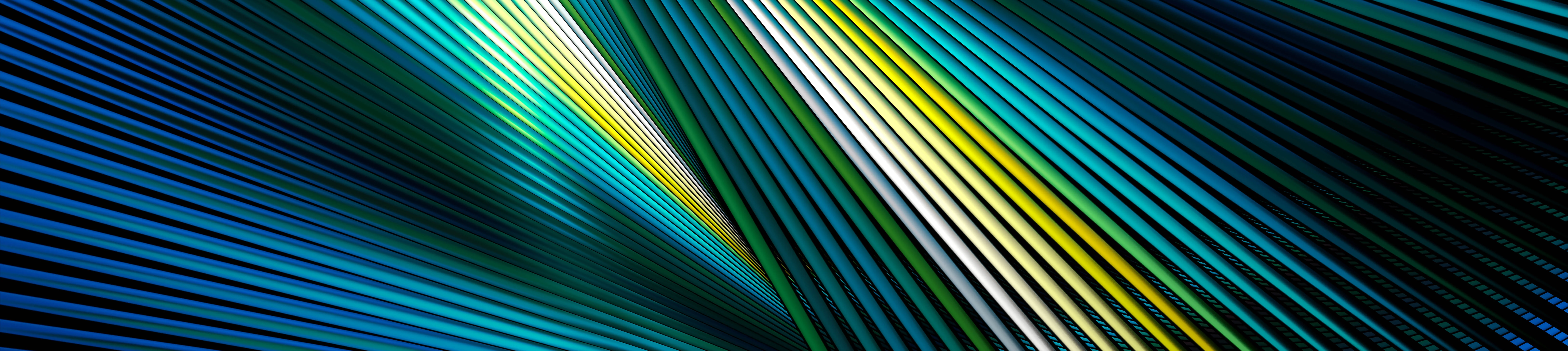 Green blue and yellow lines in an abstract pattern