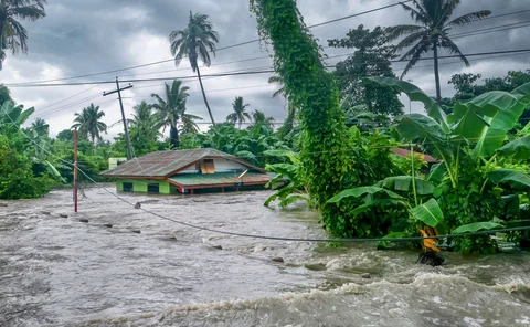 Flooded house in the Philippines
