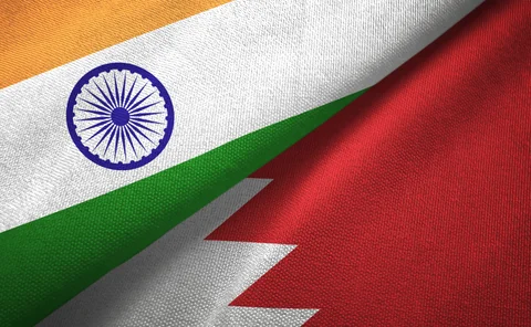 India and Bahrain flags 
