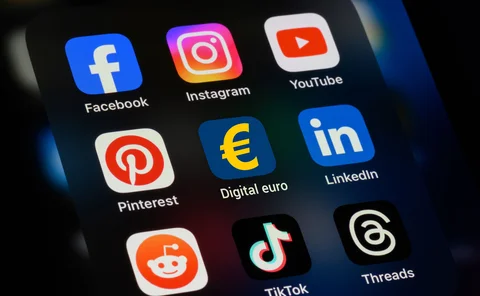 An iphone screen showing a digital euro icon