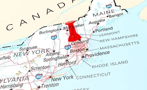 Map of the New England region of the US