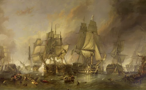 The Battle of Trafalgar by William Clarkson Stanfield