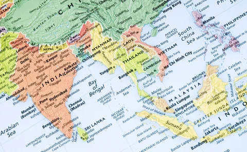 Thailand, Malaysia, Singapore map