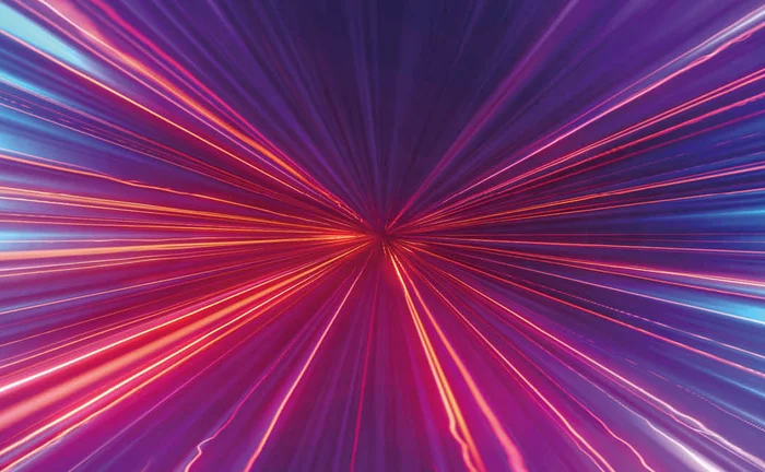 Red, blue and purple lines all converging on a point