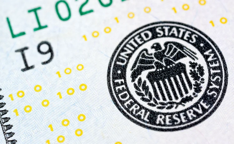 US Federal Reserve seal on a $100 banknote