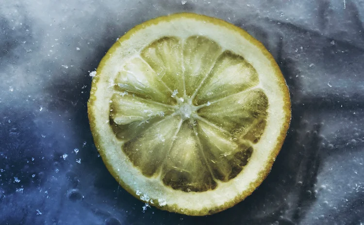 Lemon in ice