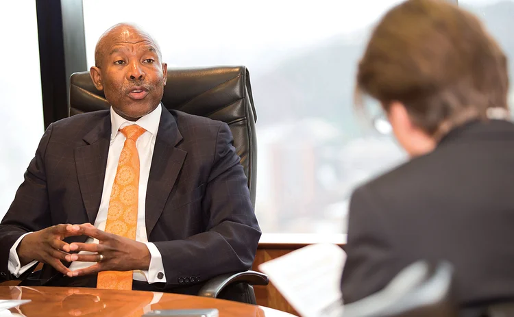 L to R: Lesetja Kganyago and Central Banking’s Christopher Jeffery