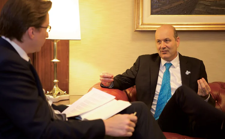 L to R: Central Banking’s Christopher Jeffery with Federico Sturzenegger