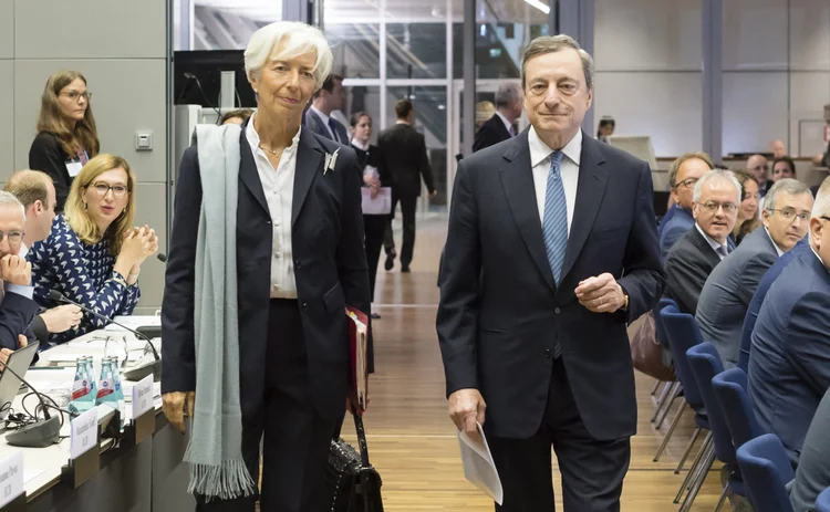 Christine Lagarde and Mario Draghi at the ECB.
