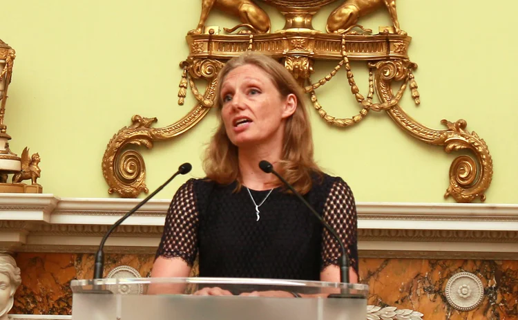 Victoria Cleland giving a speech