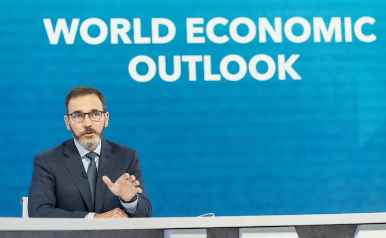 Pierre-Olivier Gourinchas presenting the World Economic Outlook