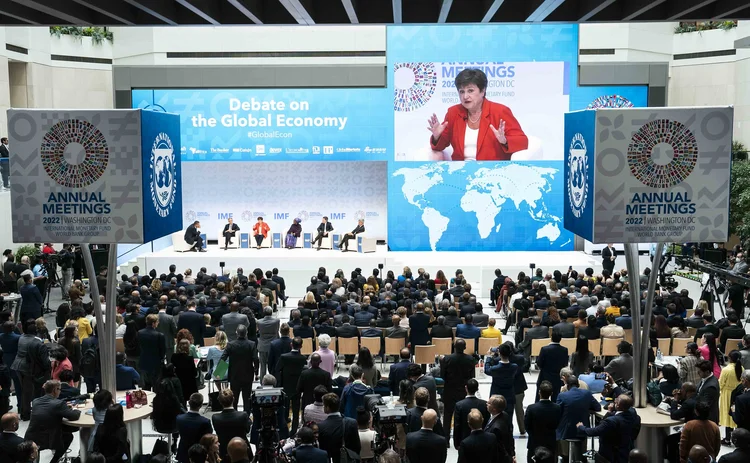 Kristalina Georgieva speaks at the IMF-World Bank meetings