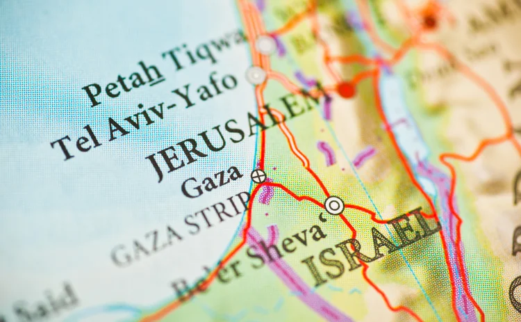 Israel-Palestine on map