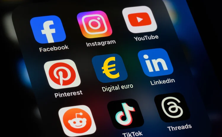 An iphone screen showing a digital euro icon