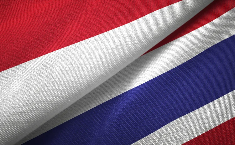 Indonesia and Thailand flags