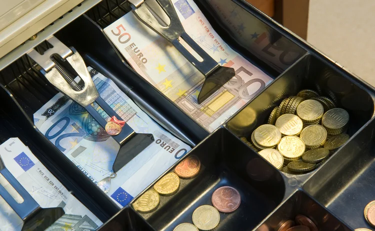 Cash drawer with euros