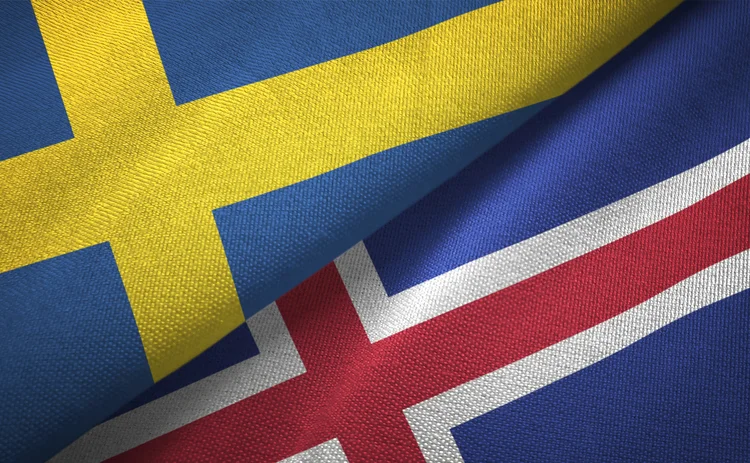 Iceland and Sweden flags