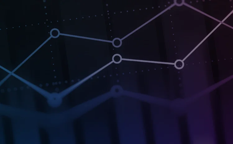 A graph in blue and purple