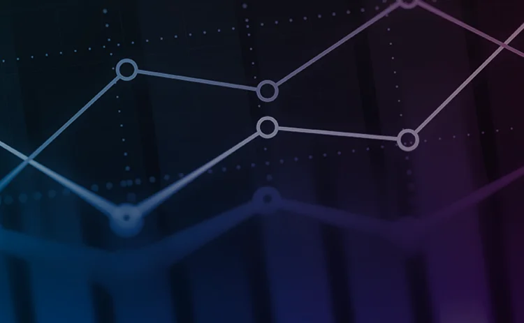 Blue and purple abstract graph