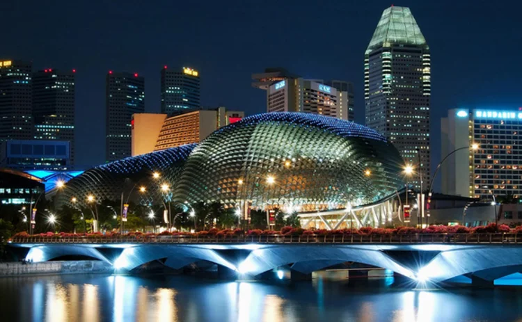 A view of Singapore at night