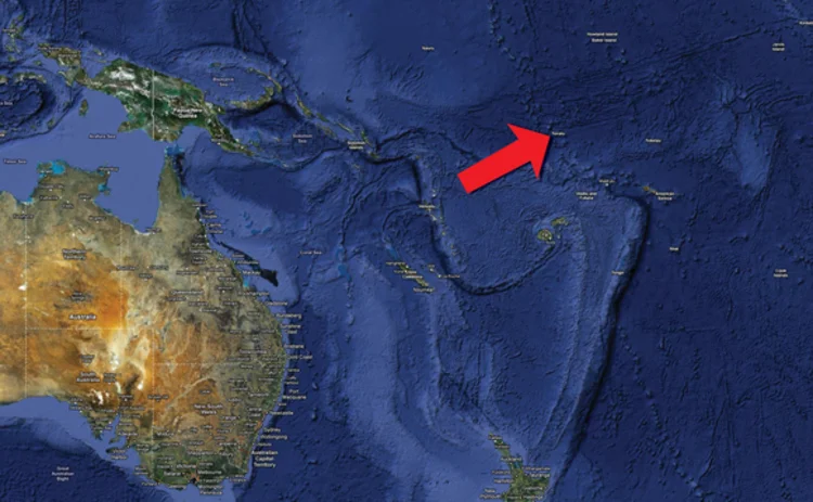 Map showing location of Tuvalu 