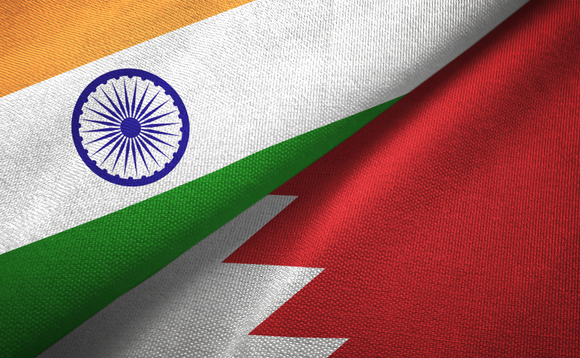 India and Bahrain flags 