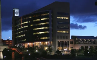 Minneapolis Fed at night