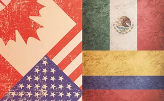 US Mexico Canada Colombia flags