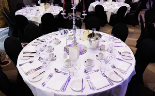Table set for dinner at the Central Banking Awards